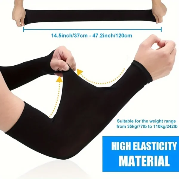 Mangas de brazo de alta elasticidad, cubiertas de enfriamiento de protección UV unisex, SPF 50+ para ciclismo, golf, running, conducción, ajuste elástico - Imagen 3